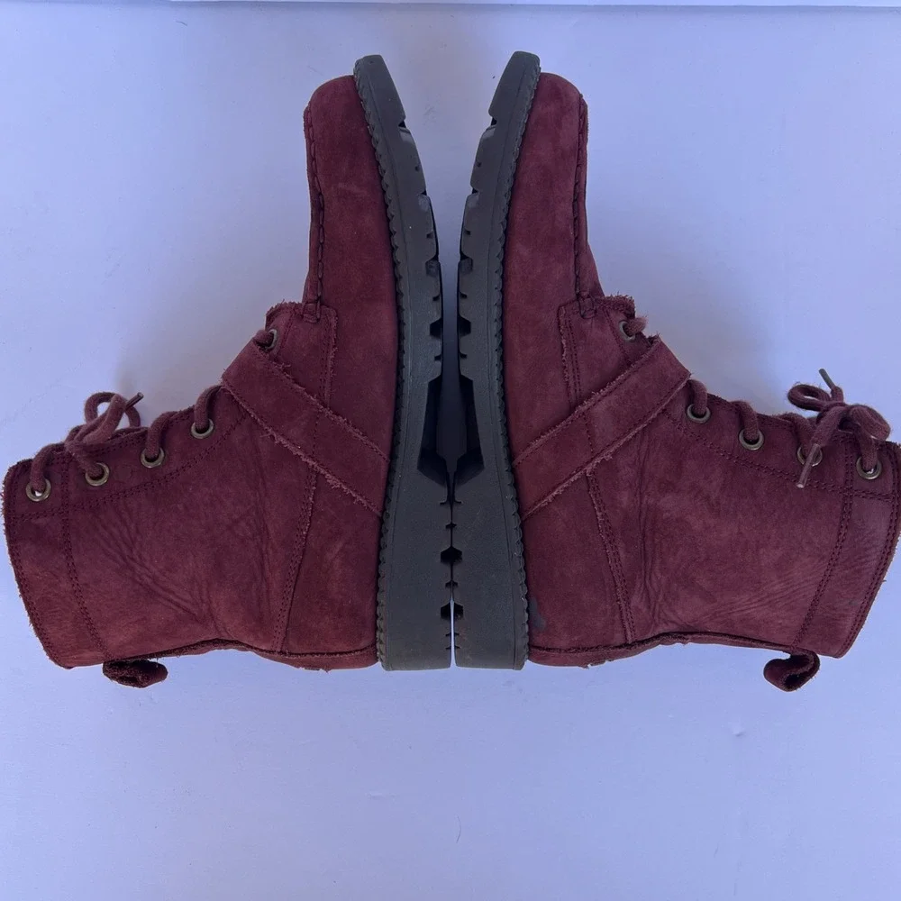 Polo Ralph Lauren Polo Bear Burgundy Leather Ranger Combat Hi II Boots Sz 4.5 US